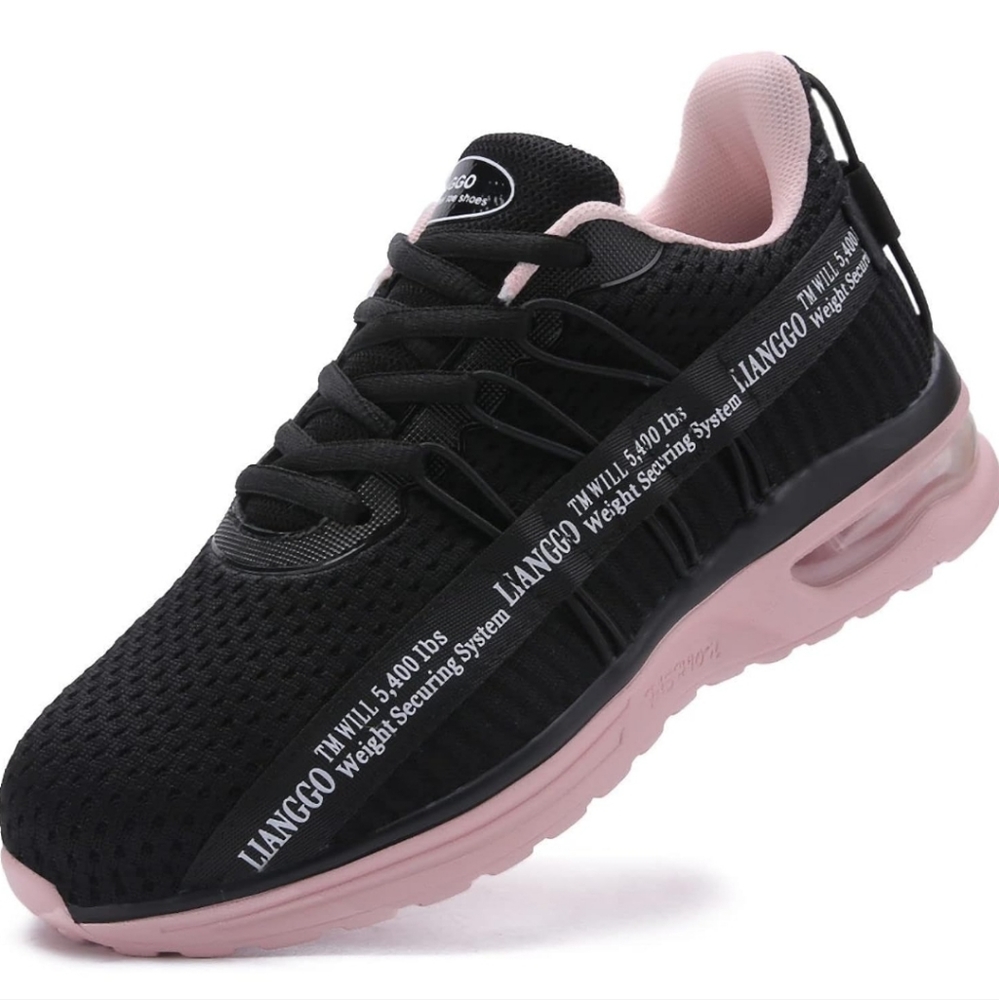 LIANGGO Steel Toe Shoes for Women Wide Width Lightweight Breathable Air Cushion